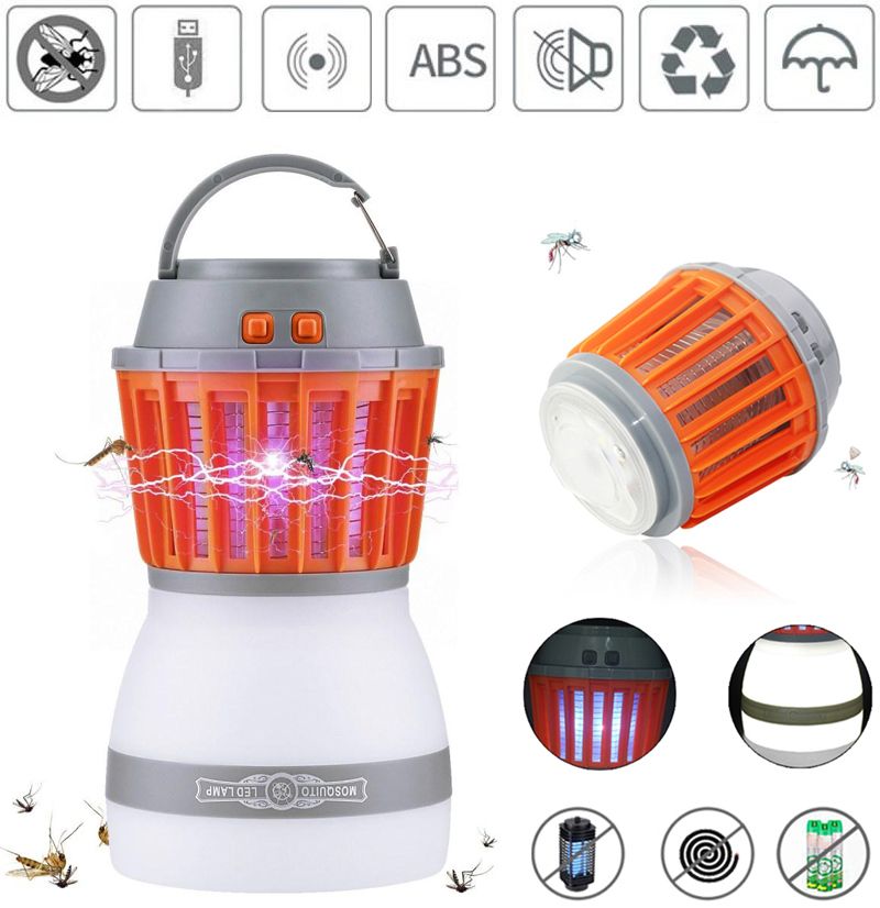 Portable Mosquito Lamp Solar Usb Charging Uv Fly Trap Light Best Y Brown Hair