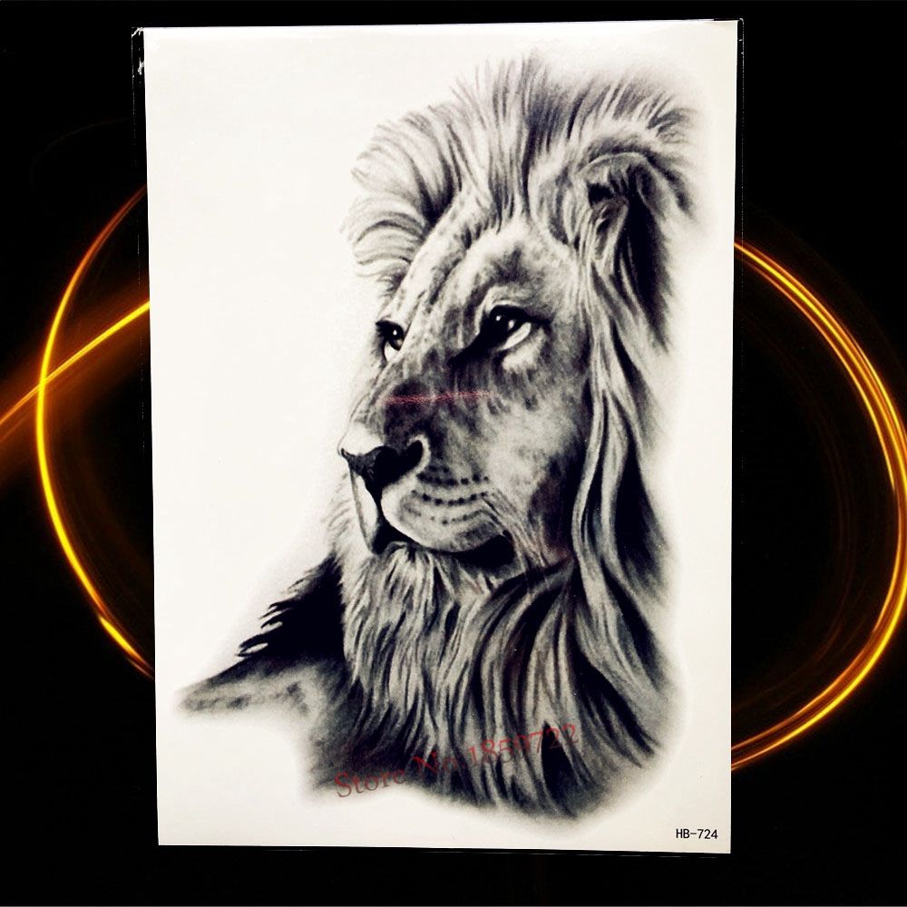 Caliente Negro Tatoo Hombres Mujeres Animal áfrica Serengeti León