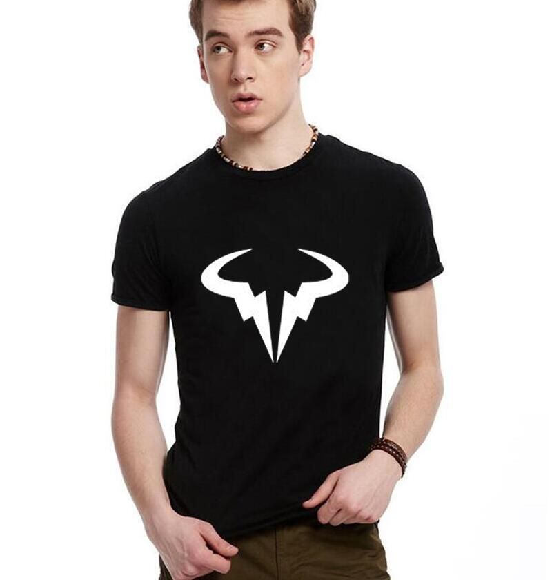 Summer Brand Clothing Rafael Nadal Natto Bull Logo Cotton T Shirt Men