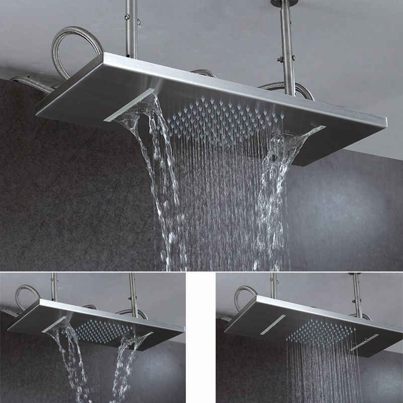 2018 Ceiling Rain Shower Head Brushed Rainfall Waterfall Bathroom 2018 Ceiling Rain Shower Head Brushed Rainfall Waterfall Bathroom Showerhead Double Functions 304 Stainless Steel Square Showers From Setsail411