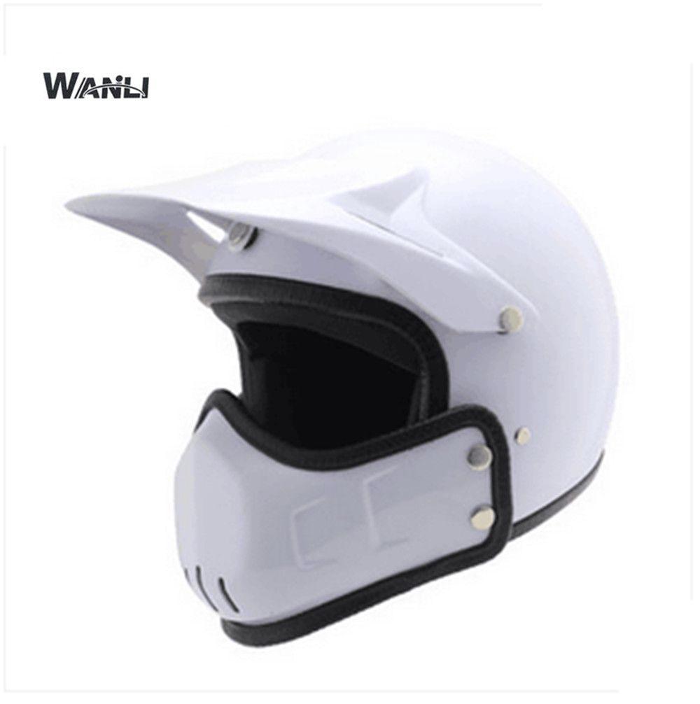 White Motorcycle Helmet Casco De Moto Cafe Racer Helmet Modular Full