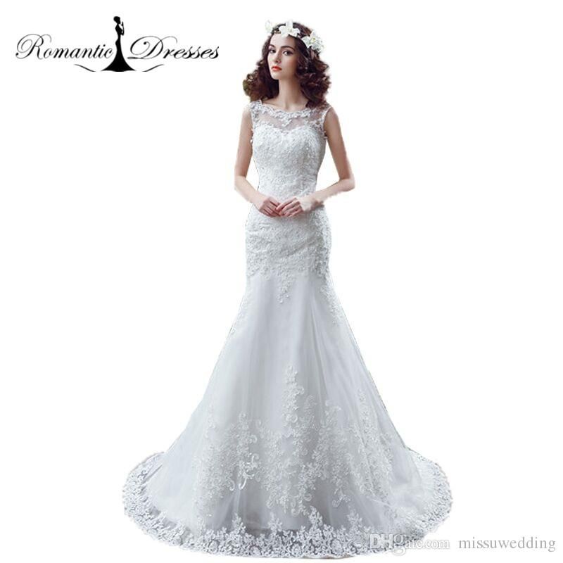 2017 mermaid wedding dresses romantic dresses lace appliques fitted