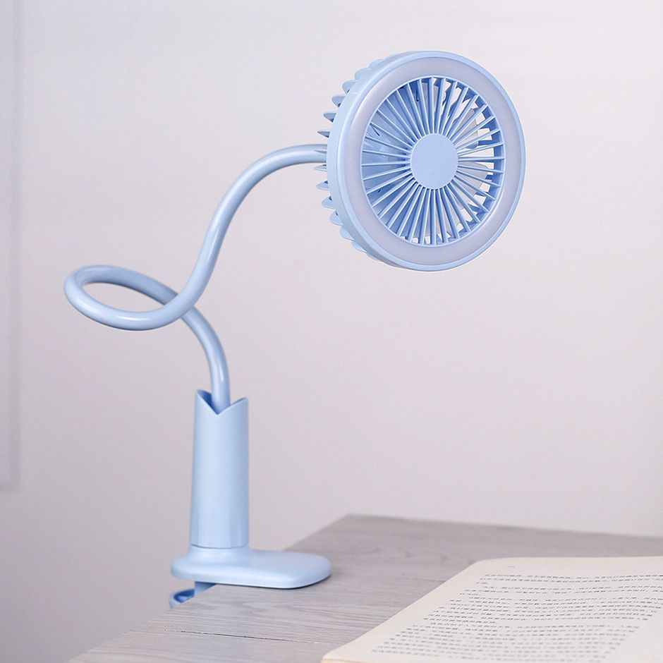 Led Desk Lamp Fan 360 Degree Adjule Light Bedside Reading With Usb Rechargeable Natural Wind