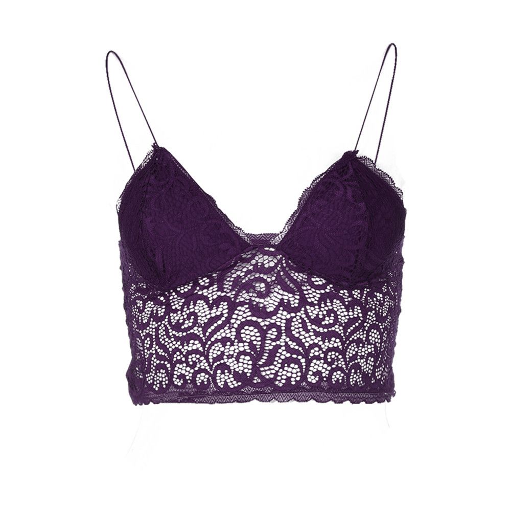 purple bralette crop top