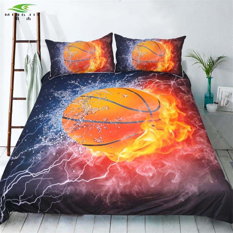Whole 3d Unique Basketball Fire Printed Duvet Cover Set Boy Kids Whole 3d Unique Basketball Fire Printed Duvet Cover Set Boy Kids Sports Cartoon Bedding Twin Queen King Size Soft Bedclothes Modern Covers