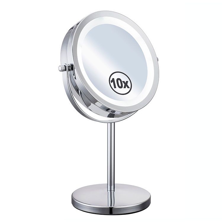 7 Inch Led Lighted Makeup Mirrow Double Sided Metal 10 Times 7 Inch Led Lighted Makeup Mirrow Double Sided Metal 10 Times Magnification Cosmetic Mirror 17 13 5 33cm Battery Power Side Desk