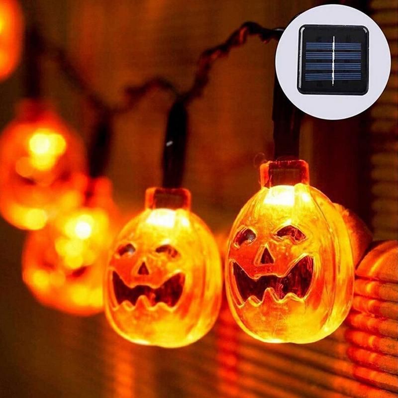 3050led solar powered led string pumpkin lights garden halloween party xmas christmas tree hanging fence outdoor fairy lights halloween string lights
