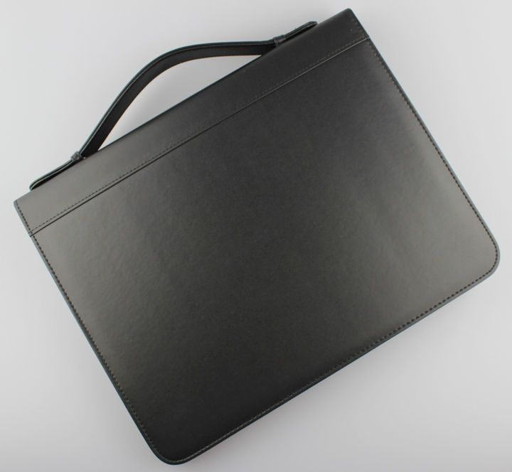 A4 Zipper Business Pu Leather File Folder Manager Bag Briefcase Doent Organizer Portfolio Ring Binder With Handle 487a