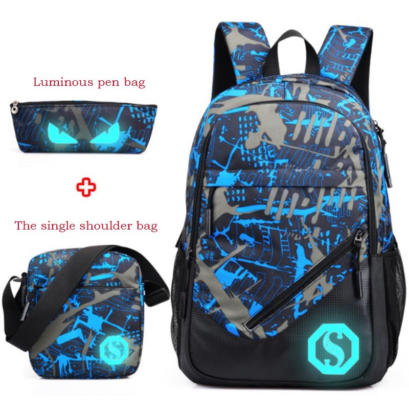 Senkey Style Men'S Backpacks Fashion Casual Luminous Teenagers Women ...