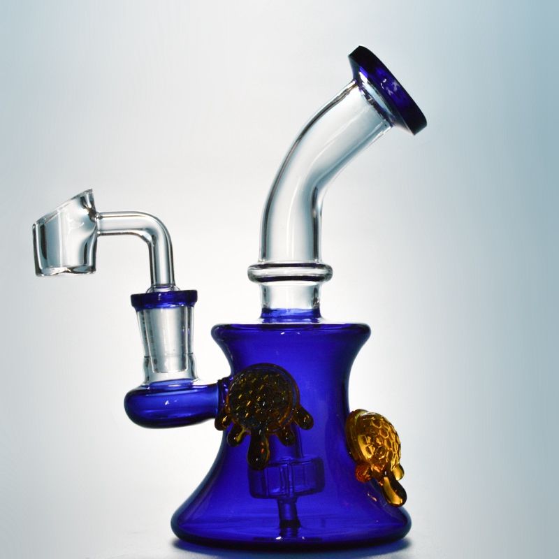 2019 7.3inch Recycler Glass Bong Water Pipe Mini Dab Rigs 