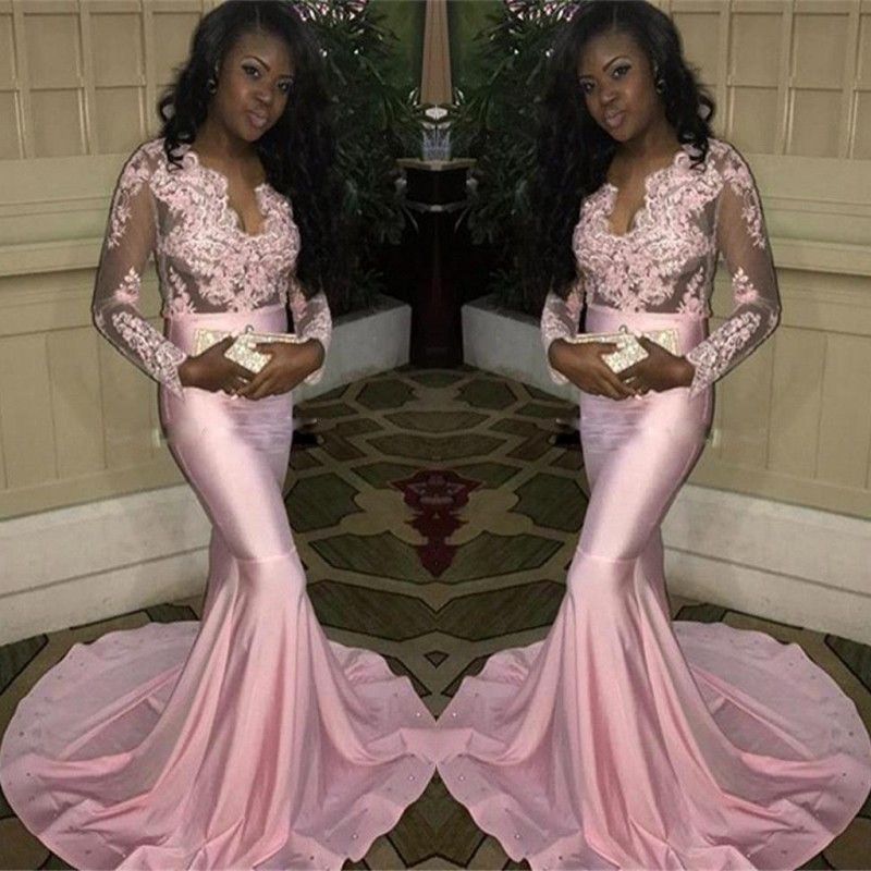 Pink Sheer Prom Dress