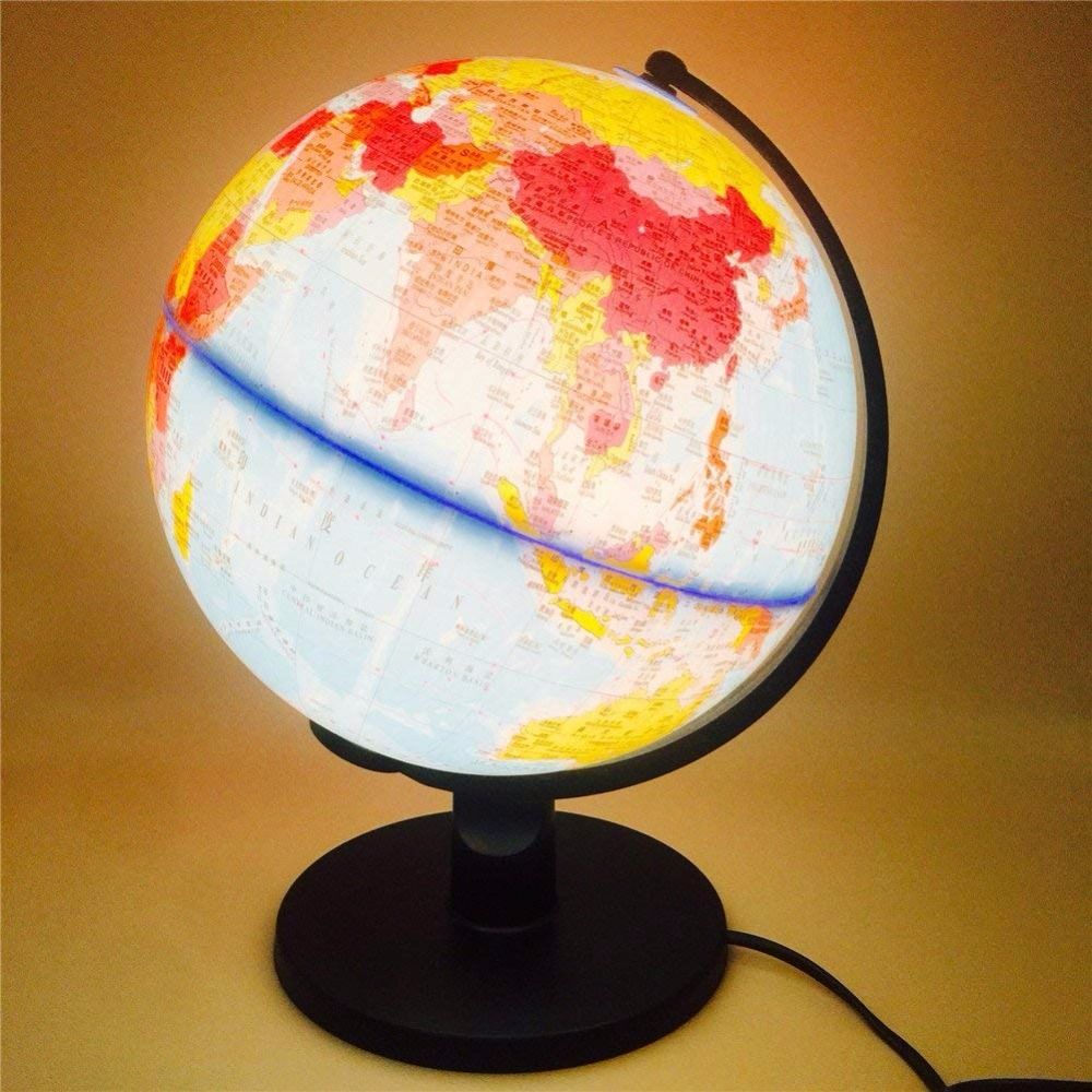 Led Table Desk Lamp World Globe Map Book Night Light Earth Ball Lighting Gift For Kids Study Learning Home Office Education