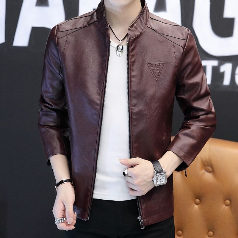 2019 Men S Leather Motorcycle Jacket Autumn Korean Style Slim New Men S Leather Motorcycle Jacket Autumn Korean Style Slim New Handsome And Winter Pu Male