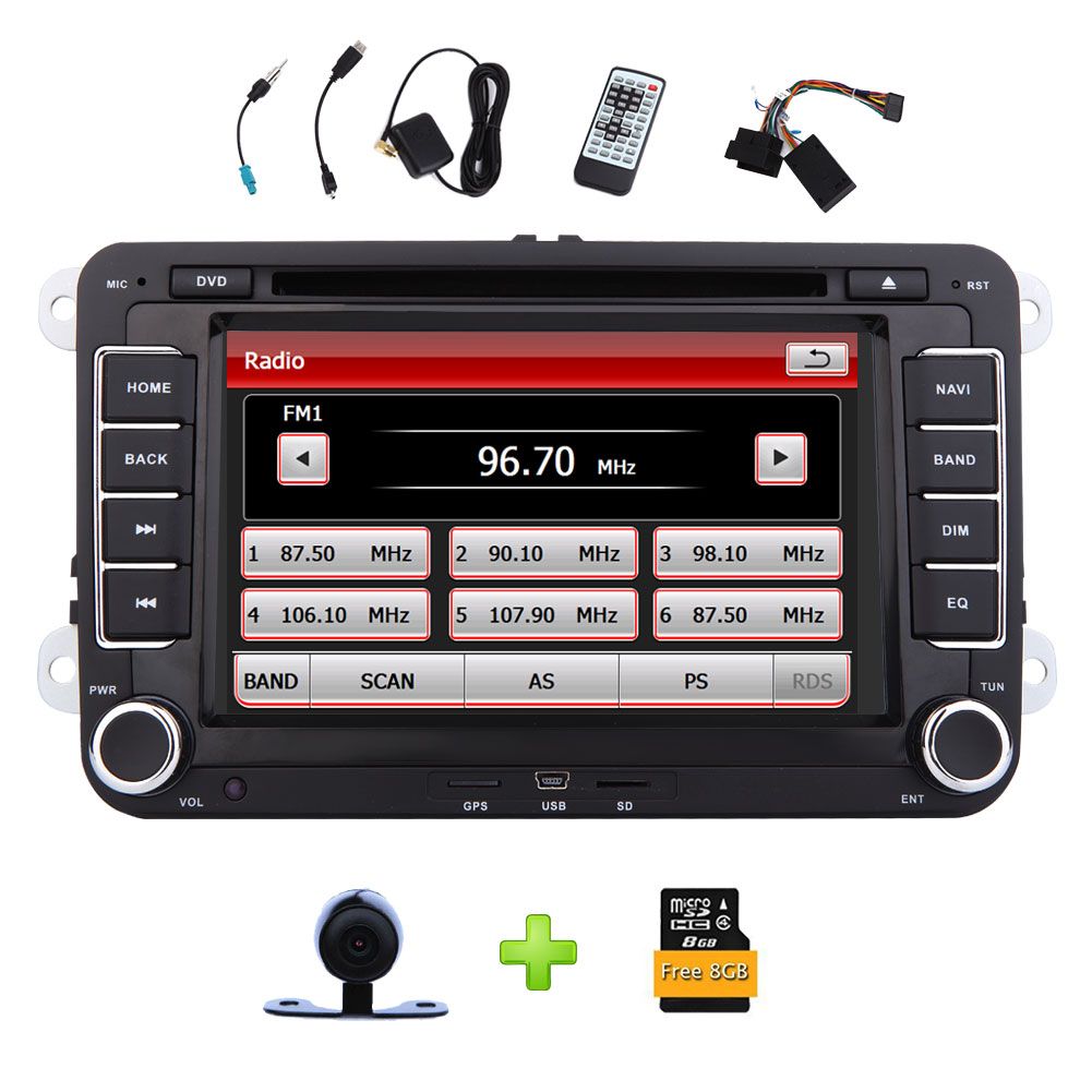 7 Double Din Car Radio Stereo Car DVD Player For VW GPS Navi SWC