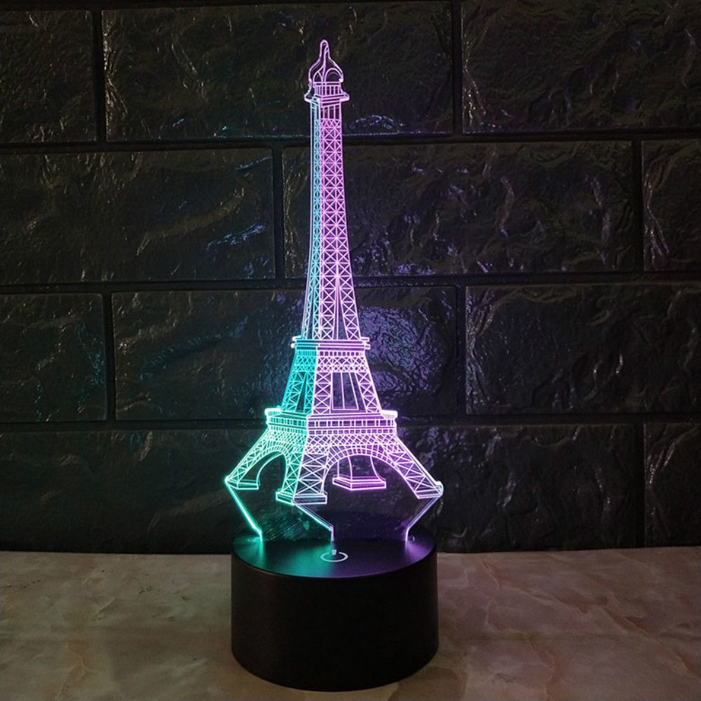 2019 Design 3d Lamp Led Night Light Eiffel Tower Illusion 2019 Design 3d Lamp Led Night Light Eiffel Tower Illusion Table Desk Home Lighting Color Changing S Whole Drop From