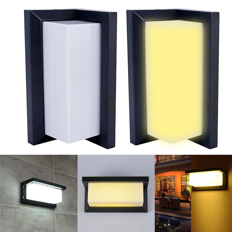 Modern 10w Led Wall Light Aluminum Outdoor Waterproof Lamp Garden Porch Patio Aside Front Door Lighting