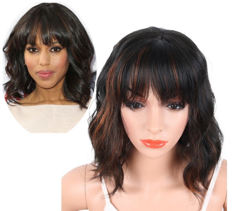 Mix Color 1b 30 Synthetic Hair Short Wig For White And Black Women