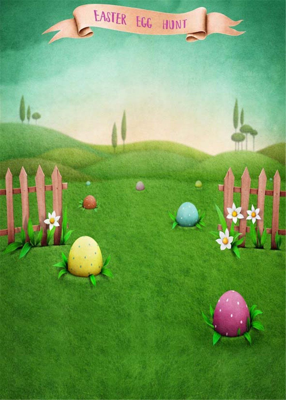 easter egg hunt photography backdrops vinyl printed wooden fence egg hunt background