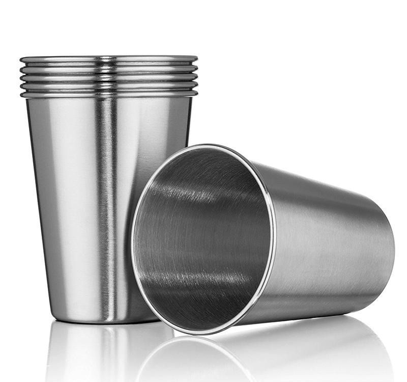350ML Stainless Steel Cups 12 Oz Pint Cups Water Tumblers Stackable And