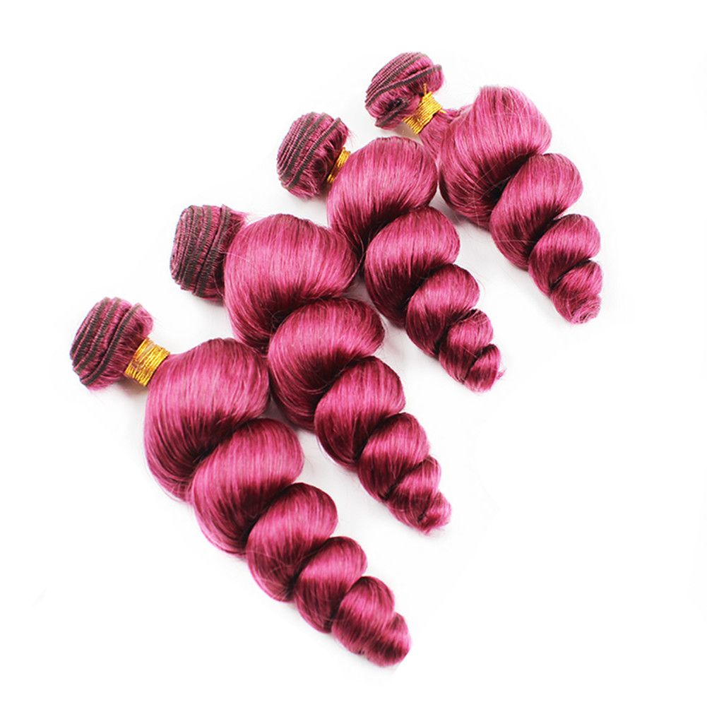 Loose Wave Human Hair Extension 99j Hair Weaves 10 30 Inch Pour