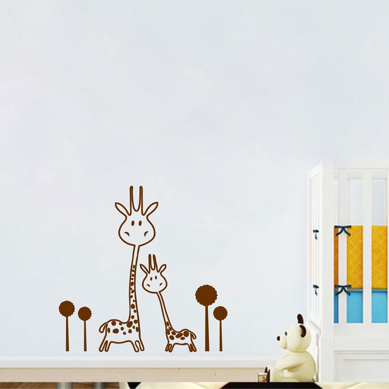 Nursery Storage Vinyl Decal Removable Giraffe Wall Sticker Baby Nursery Storage Vinyl Decal Removable Giraffe Wall Sticker Baby Animals Two Cute Giraffes Art Transfer Murals Zebra Decals