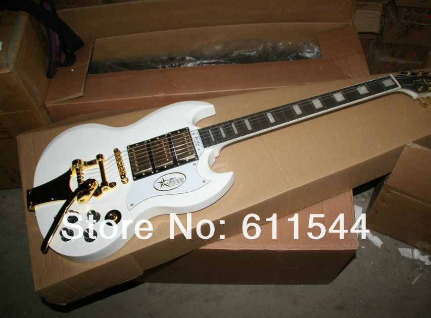 Compra Guitarra Eléctrica Blanca Más Nueva Al Por Mayor Del Modelo SG G400  Con El Envío Libre De Bigby Alto Barato Barato | Entrega Rápida Y Calidad |  Es.Dhgate
