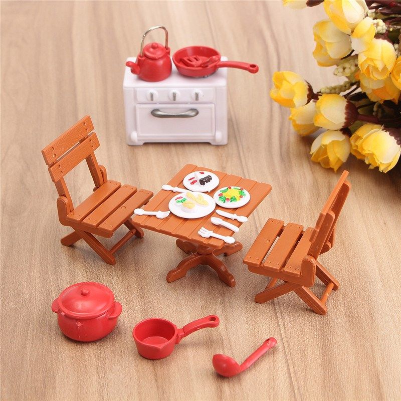 plastic dollhouse furniture sets. diy plastic dollhouse mini picnic set acessories for children 1/12 dolls house miniatura decor table furniture toy sets kits cheap