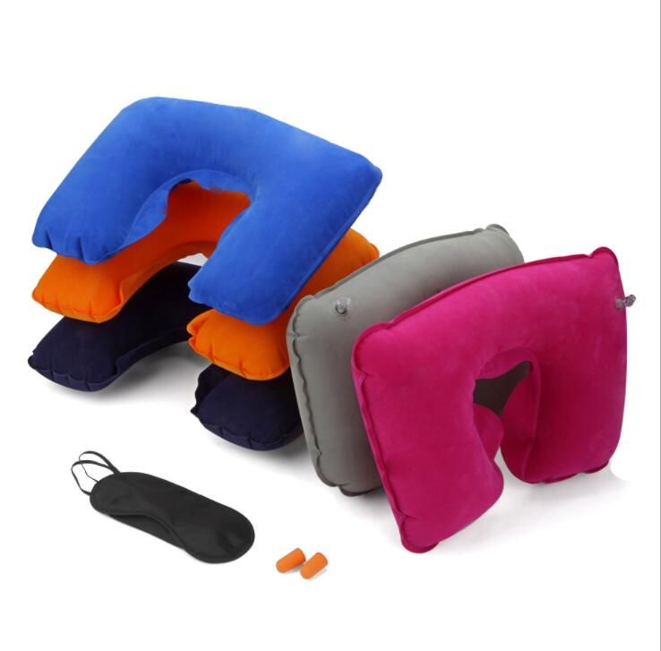 Travel Set U Shaped Inflatable Pillow Eye Cover Earplugs Neck Travel Set U Shaped Inflatable Pillow Eye Cover Earplugs Neck Rest Air Cushion Design Pillows Oversized Decorative From
