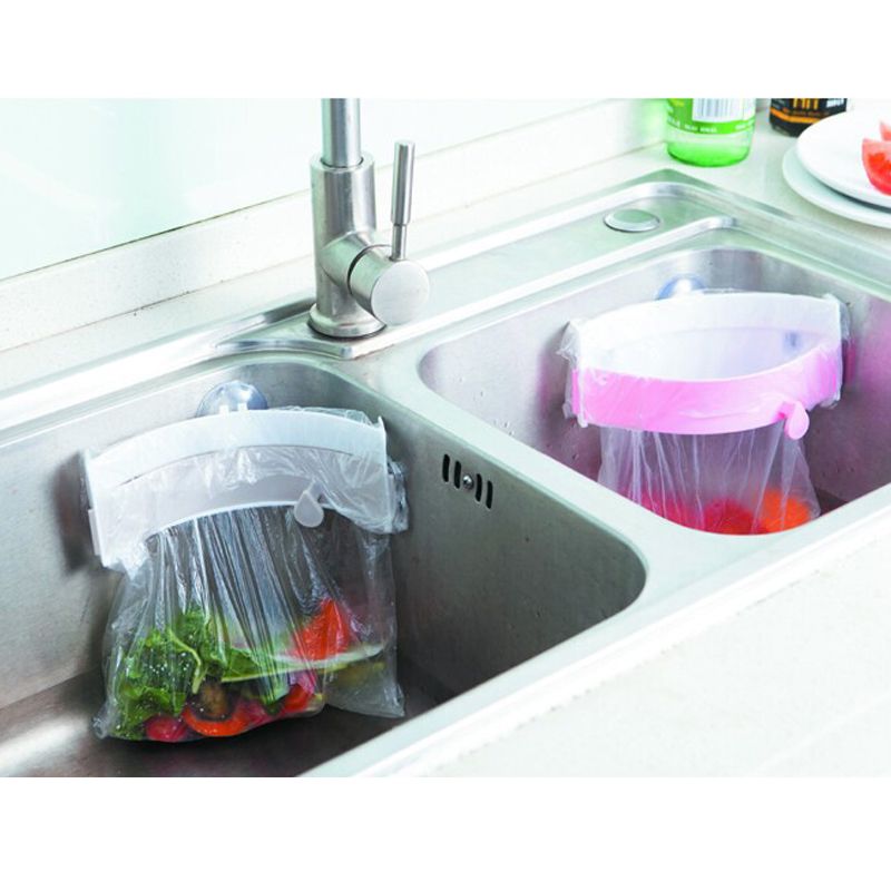 Kitchen Sink Trash Garbage Bag Holder With 3 Er Suction Rubbish Rack Storage Hanger