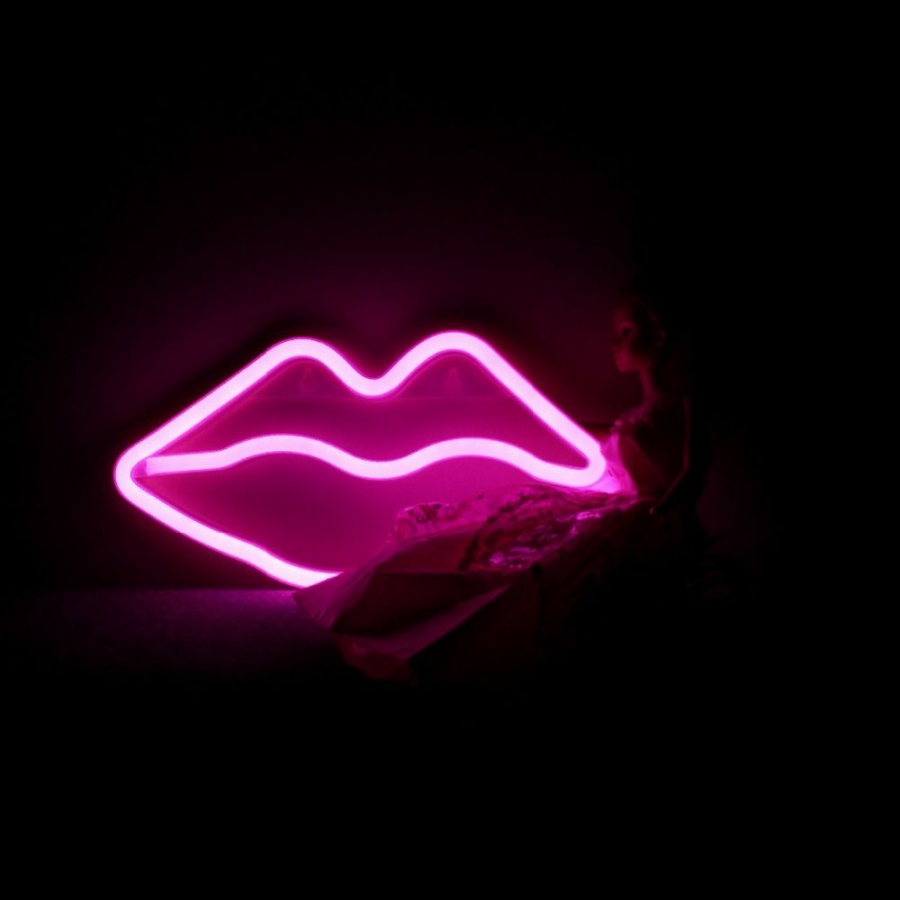 2019 LED Lips/Kiss Sign Shaped Decor Light,Neon Light, Wall Decor For