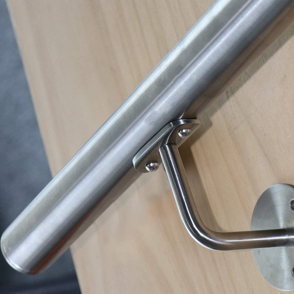 2019 Brushed Satin Stainless Steel Stair Handrail Silver Wall Mounted