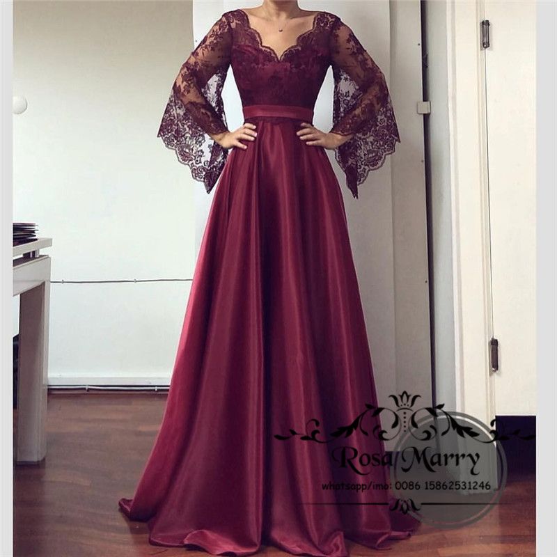 Compre Plus Size Mangas Compridas Mãe Off Vestidos De Noiva 2020 A Linha V Neck Mãe Simples Barato Do Noivo Formal Evening Vestidos De Festa De Formatura De Sarah_bridal, $926,14 | Pt.Dhgate.Com