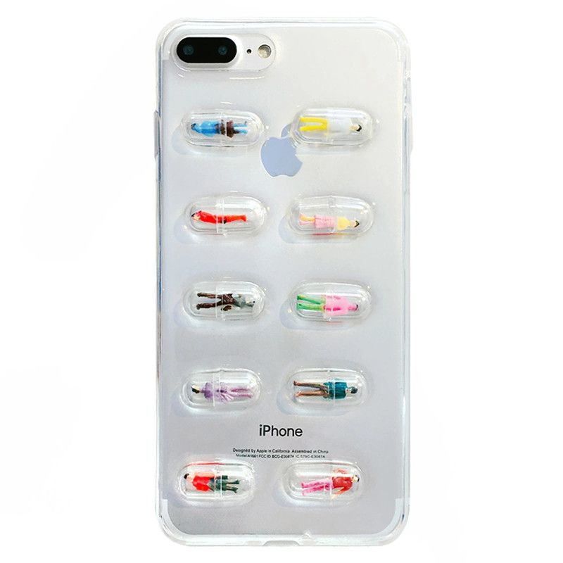 fashion funny 3d chill pills people cover case for iphone 8 7 plus x
