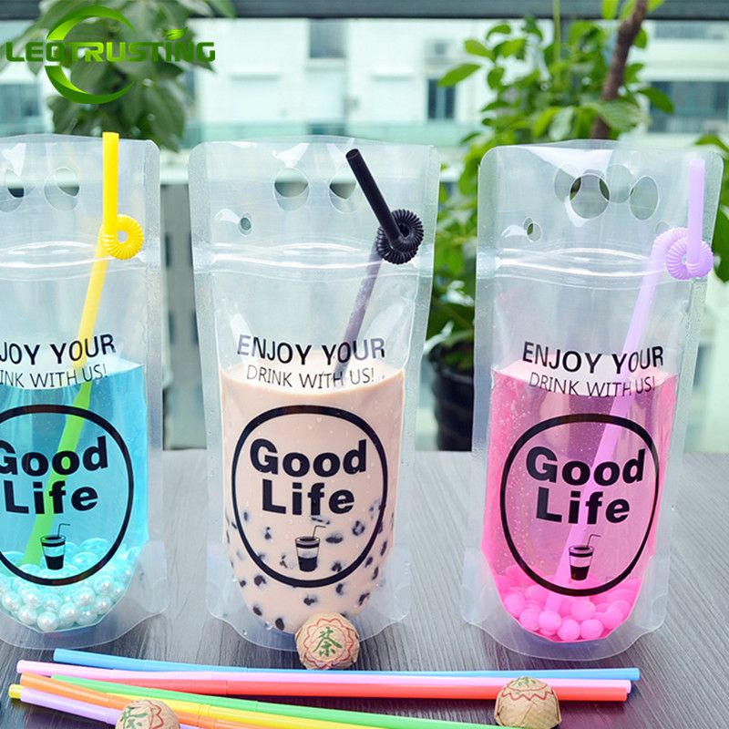 2019 450 500ml Clear Plastic Drinking Packaging Pouch
