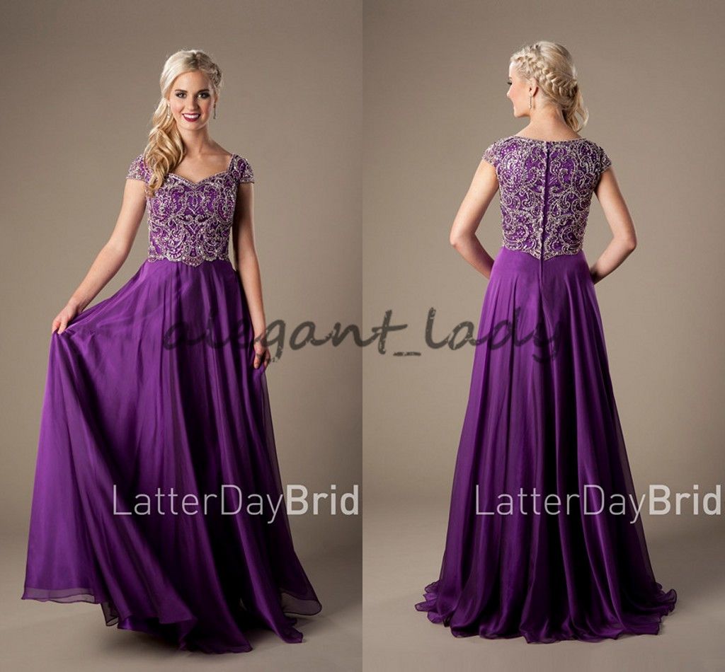 purple long sleeve prom dresses