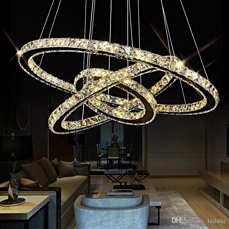 3 Rings Crystal Led Chandelier Pendant Light Fixture 3 Rings Crystal Led Chandelier Pendant Light Fixture Re Hanging Suspension For Dining Room Foyer Stairs Victorian Gothic