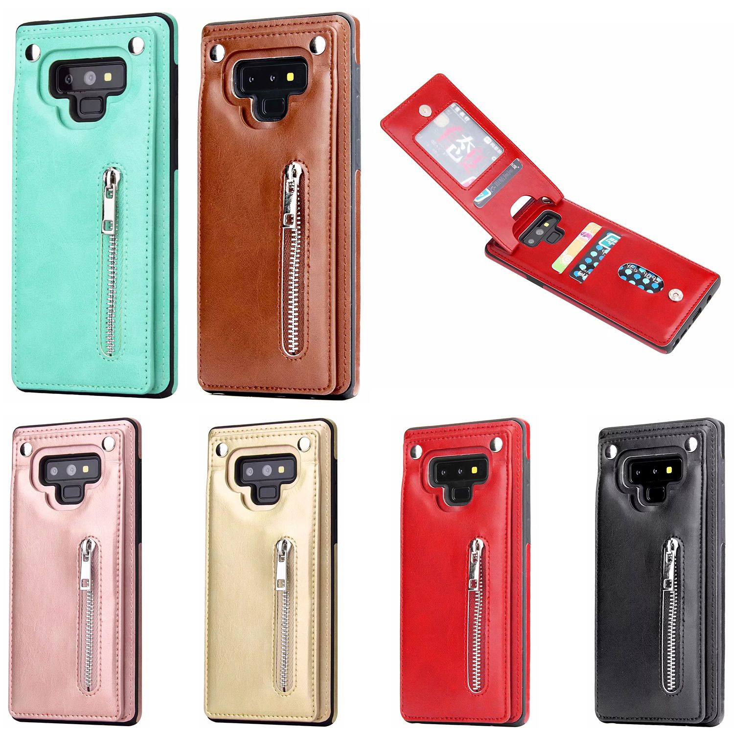 3 Cards Zipper Back Cover Phone Case For Samsung Galaxy Note 9 8 S8 3 Cards Zipper Back Cover Phone Case For Samsung Galaxy Note 9 8 S8 S9 Plus And Iphone 8 Plus Etc Reiko Cell Phone Case Western Cell Phone Cases From