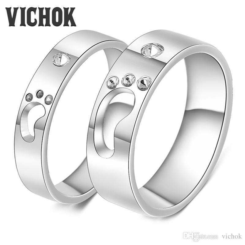 Grosshandel Frauen Manner Paar Ringe Platin Platte Fuss Design 316l