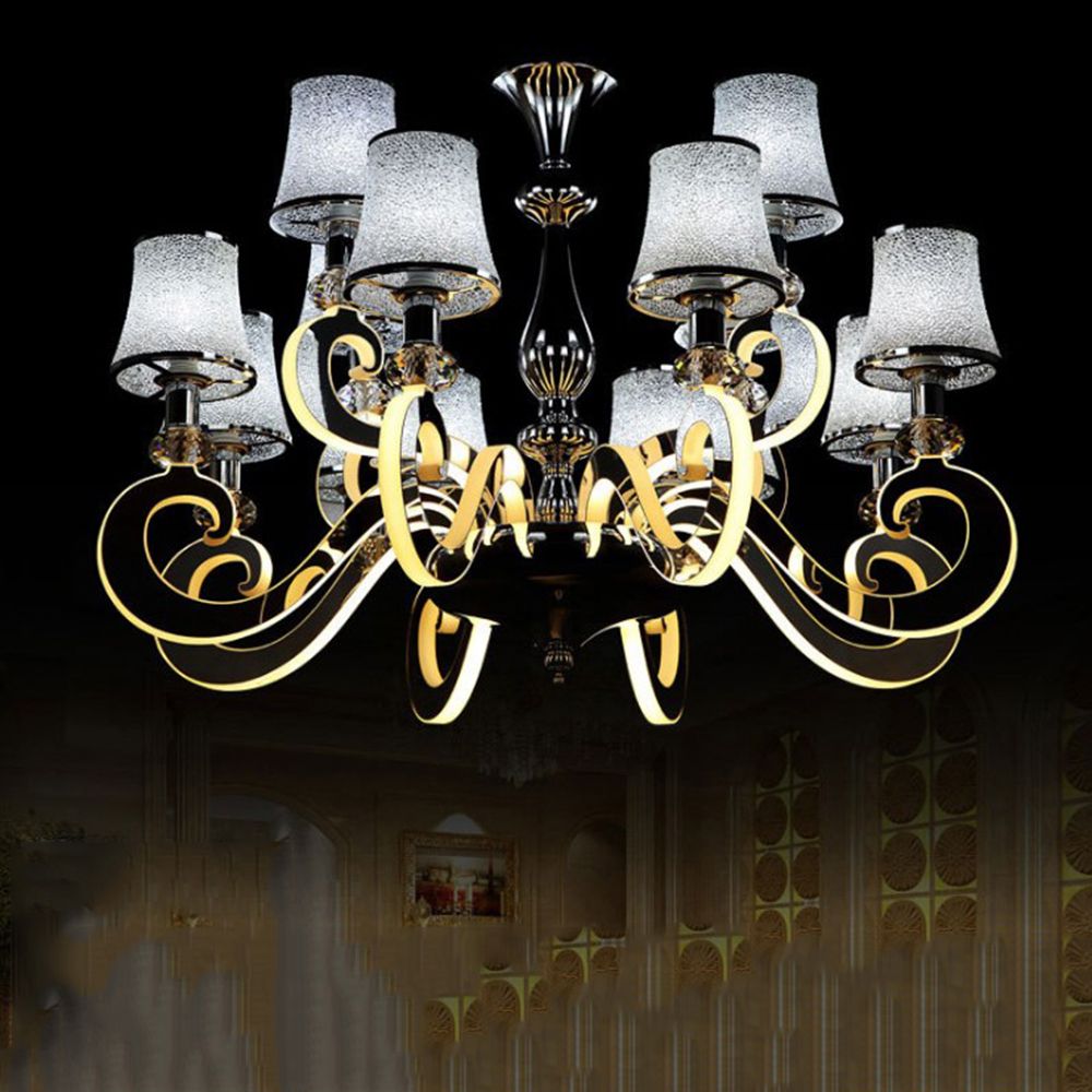 Remote Control Led Side Luminous Acrylic Chandelier Postmodern Art Remote Control Led Side Luminous Acrylic Chandelier Postmodern Art Simplicity Modern Living Room Dining Bedroom Luminaire Lighting Pendant Stainless
