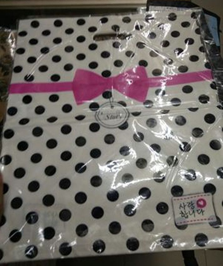 25 35cm dot bow tie patterns plastic large plastic packing gift bag