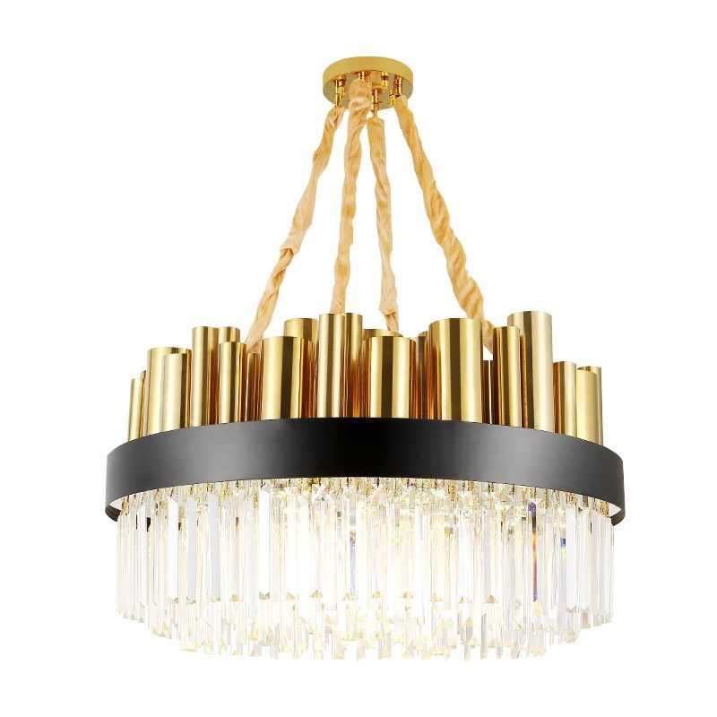 New Modern Round Crystal Chandelier High End Gold Electroplate Iron New Modern Round Crystal Chandelier High End Gold Electroplate Iron Led Pendant Lamp Luxury Hanging Lighting Fixture For Living Room Ceiling Fan