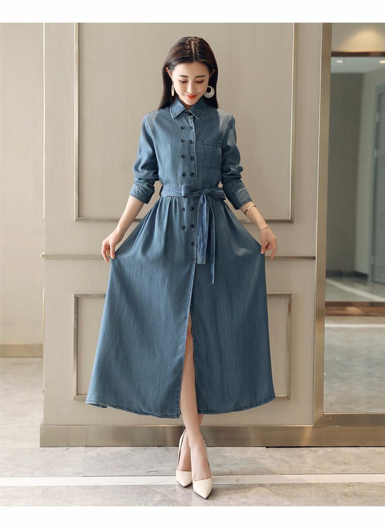 denim shirt maxi dress