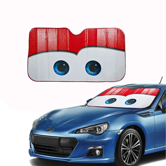 Car Eyes Heated Windshield Sunshade Car Window Windscreen Cover Sun Shade Auto Sun Visor Car