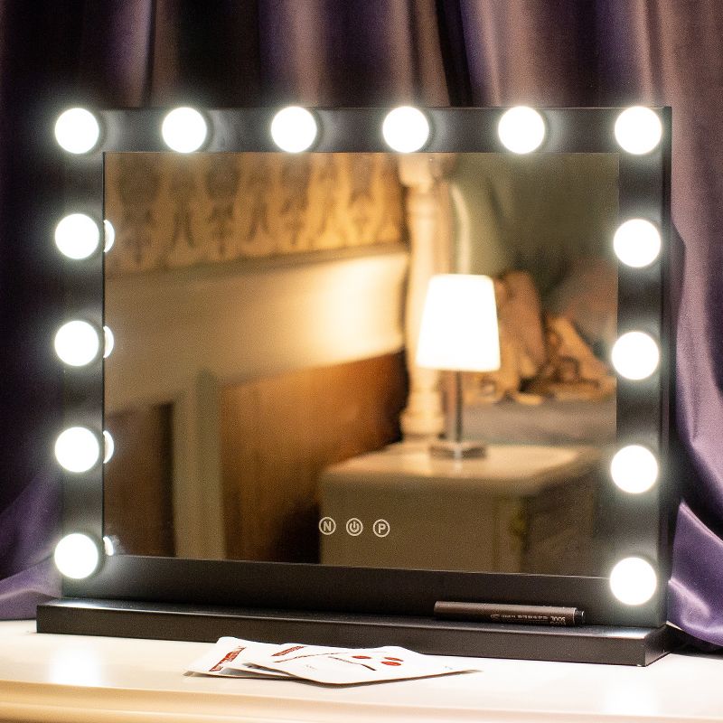 Lighted Tabletop Makeup Mirror With Dimmable Led Lights High Lighted Tabletop Makeup Mirror With Dimmable Led Lights High Definition Brightness Adjule Dressing Table Countertop Vanity See Larger Image