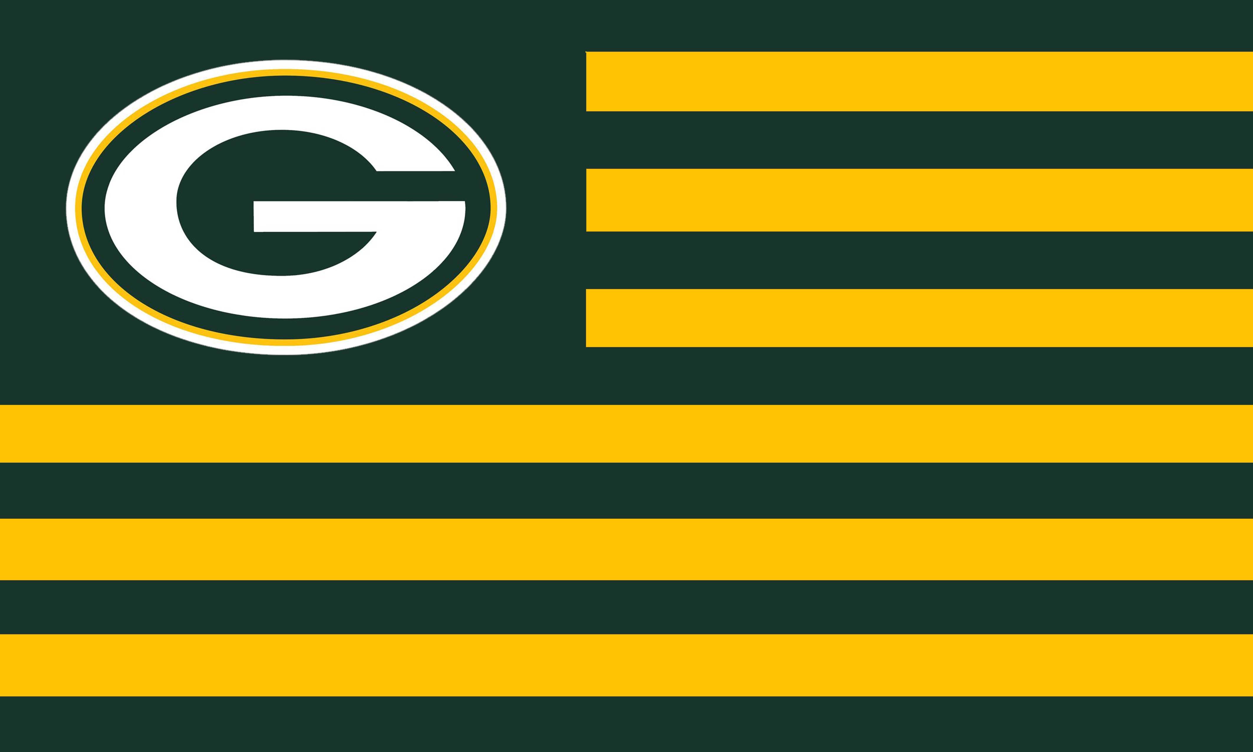 Green Bay Packers Flags 3X5FT 150X90CM 100 Polyester,Canvas Head with