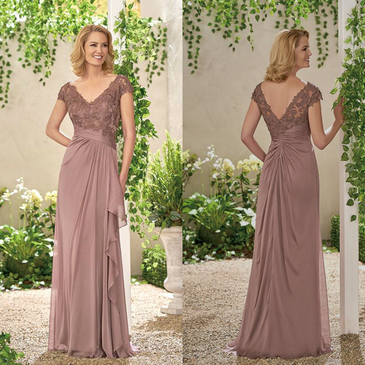 Empire Waist Short Sleeves Mother of Bride Dresses