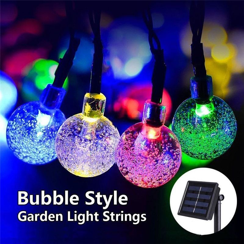 Solar String Lights Outdoor Fairy Lamp Multicolor 20 Led Crystal Ball Trees Garden Party Decor For Festival