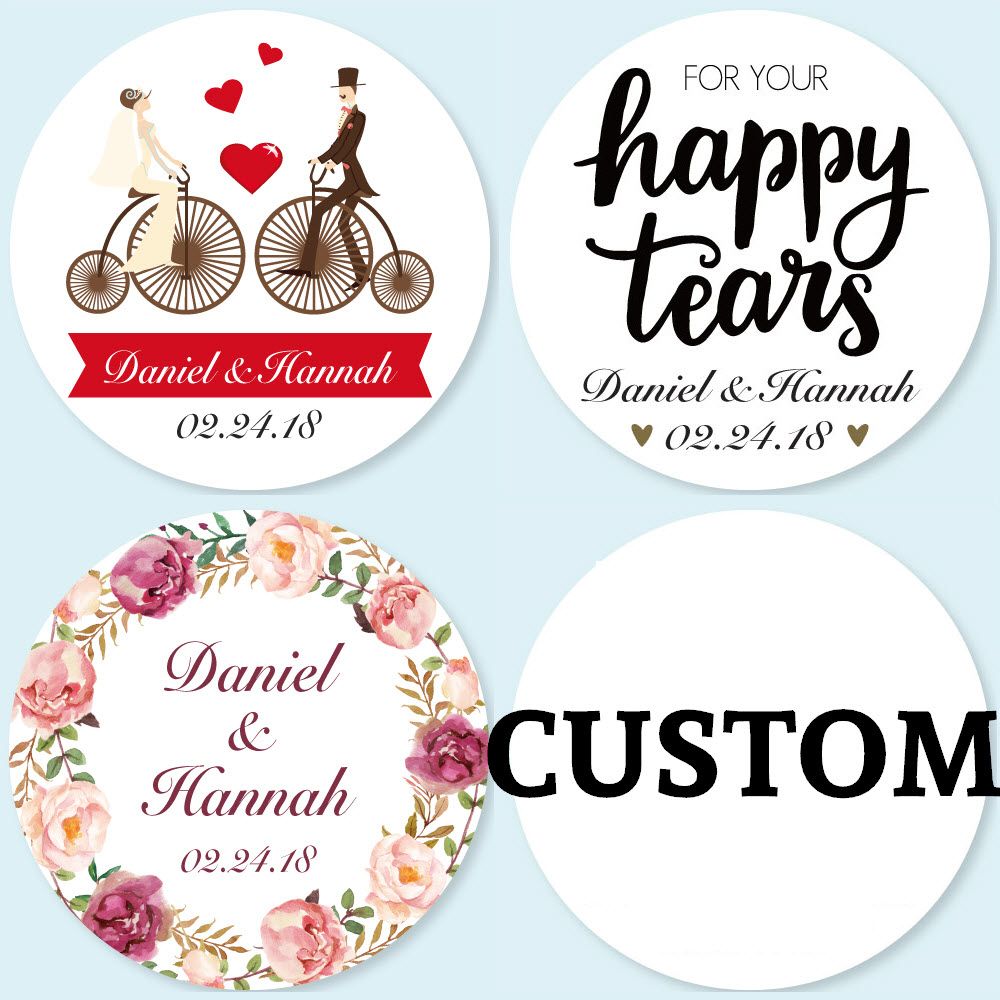 4cm Customized Personalized Wedding Stickers Logos Candy Favor