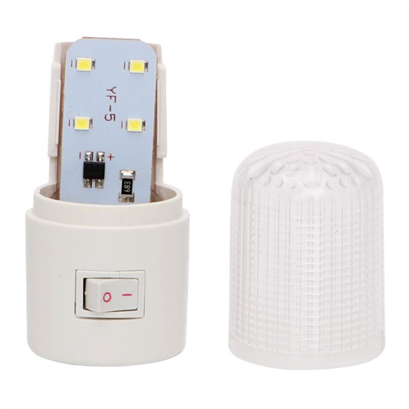 Mini 3w 4 Led Night Light Wall Mounted Home Bedside Lamp Ac Powered Plug In Sensor Switch Emergency