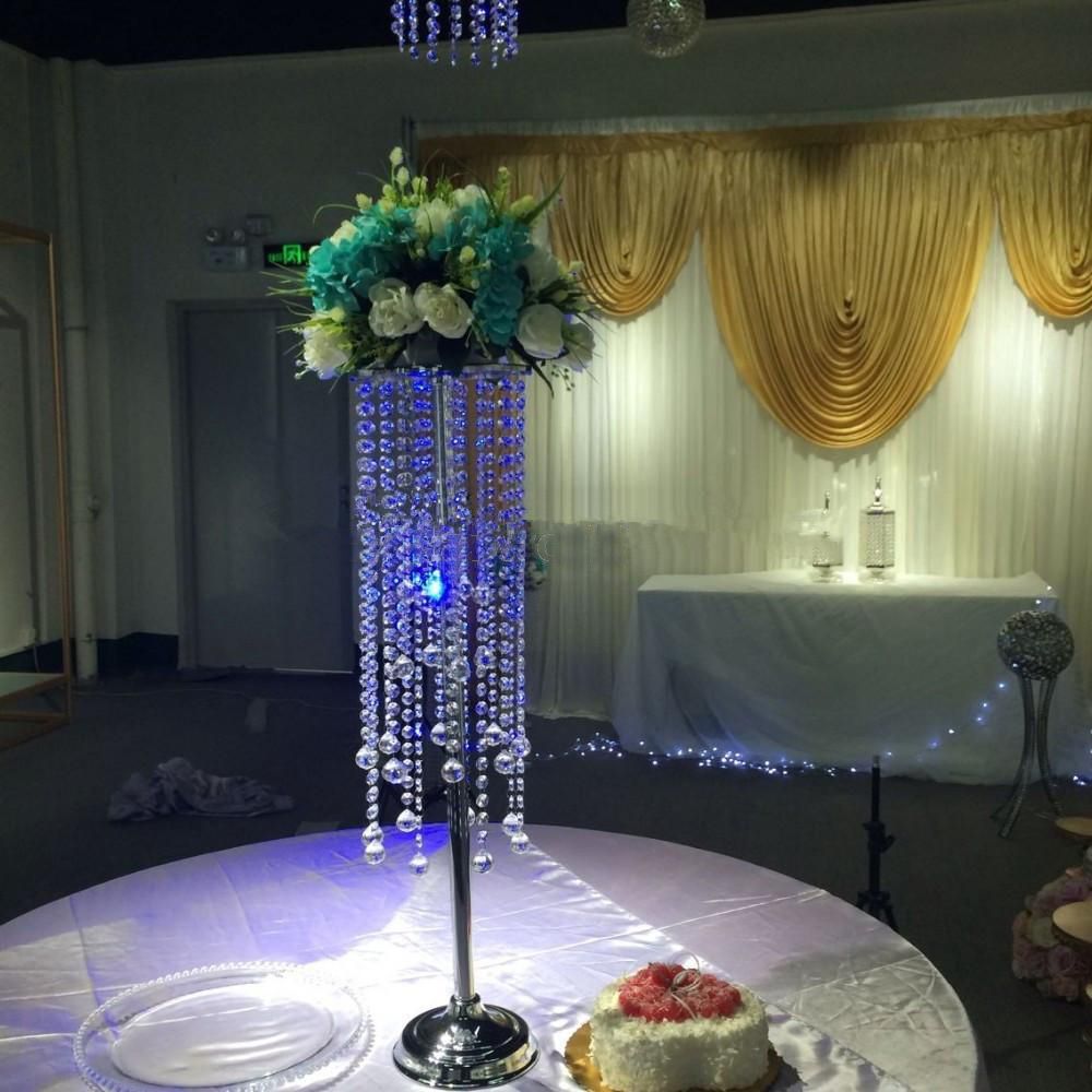 70cm Tall Transparent Wedding Crystal Flower Vase Table Centerpieces